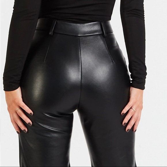 BOA (Because of Alice) Leather Wide Leg Trouser - Black - Picture 4 of 6